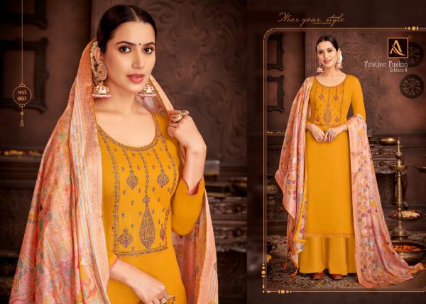 Alok Festive Fusion 3 Fancy Cotton Embroidery Festive Wear Salwar